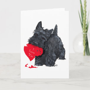 Festividades Cartão de Dia dos Namorados do Terrier Escocês Div