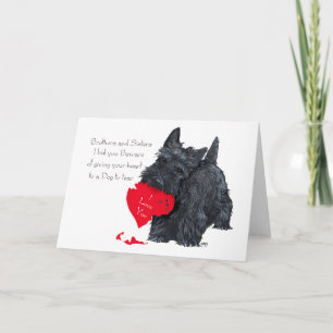 Festividades Cartão de Dia dos Namorados do Terrier Escocês Div