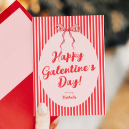 Festividades Cartão de Dia dos Namorados Galentine com Laço Ros