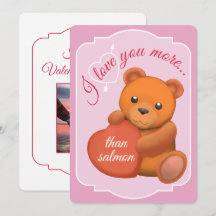 Cartão de Dia dos Namorados Urso Marrom Fofo
