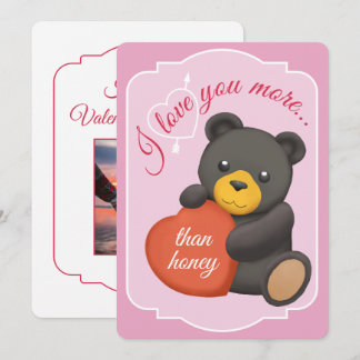 Festividades Cartão de Dia dos Namorados Urso Preto Fofo