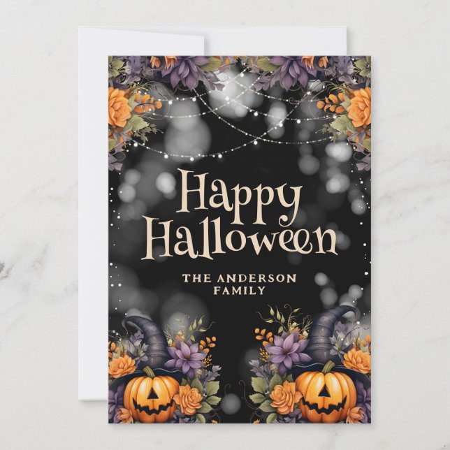 Festividades Cartão de Dia Feliz da Família Pumpkins (Frente)