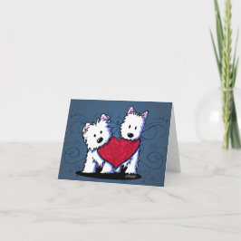 Festividades Cartão de Duo Westie de Coração
