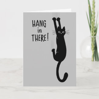 Festividades Cartão de Encorajamento de Gato Preto Engraçado
