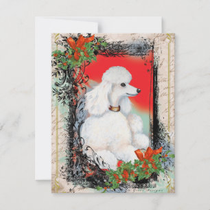 Festividades Cartão de Estilo de Vintagem de Natal de Poodle B