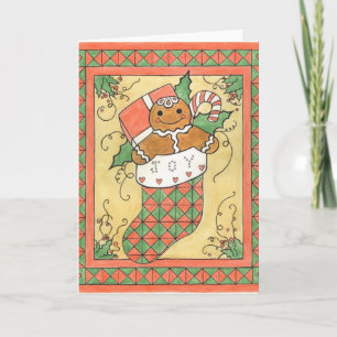 Festividades Cartão de Estoque Gingerbird