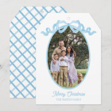 Cartão de etiqueta de Natal em aquarela com fita a