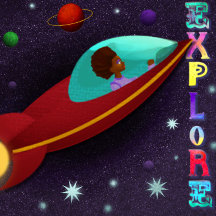 Cartão de explorador de espaço para aniversários, 