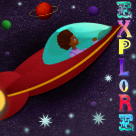 Festividades Cartão de explorador de espaço para aniversários, 