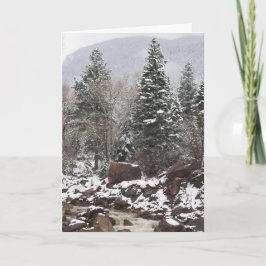 Festividades cartão de felicitações de férias de riacho nevado