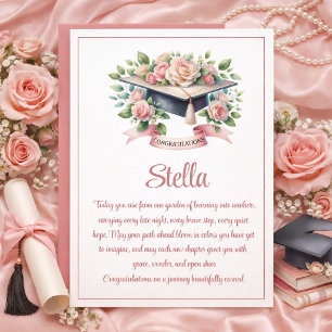 Festividades Cartão de Felicitações de Graduação com Tampa Flor
