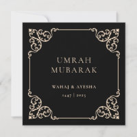 Cartão de Felicitações de Moldura Vintage Umrah Mu