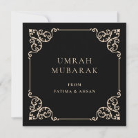 Cartão de Felicitações Elegante Umrah Mubarak Pret
