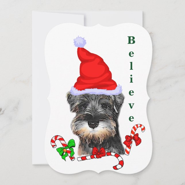 Festividades Cartão de Feliz de Natal Miniature Schnauzer (Frente)