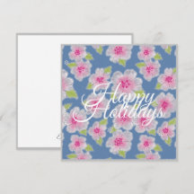 Cartão de Feliz Natal com Elegância de Flores