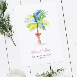 Festividades Cartão de Feriado da Empresa Watercolor Palm Tree,