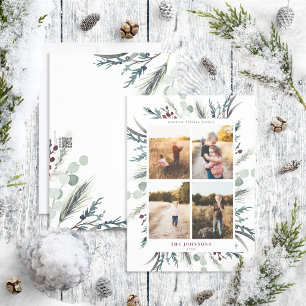 Festividades Cartão de Feriado de 4 Fotografias de Inverno Pret