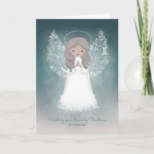 Festividades Cartão de Feriado de Anjo de Natal Dobrado