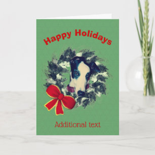 Festividades Cartão de Feriado de Arco Greyhound Wreath Natal