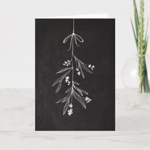 Festividades Cartão de Feriado de Arte Mistletoon Chalkboard