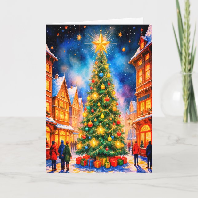 FESTIVIDADES CARTÃO DE FERIADO DE ÁRVORE DE NATAL (Frente)