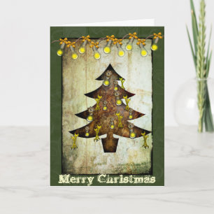 Festividades Cartão de Feriado de Árvore de Natal Steampunk