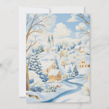 Cartão de Feriado de Cena de Inverno Idyllic