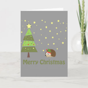 Festividades Cartão de Feriado de Cena de Natal Hedgehog