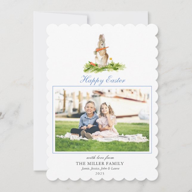 Festividades Cartão de Feriado de Coelhinho de Páscoa com Cores (Frente)