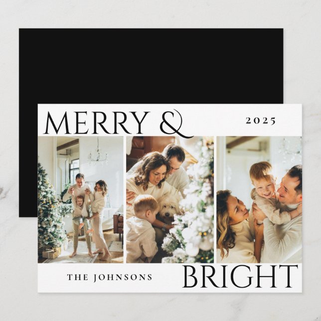 Festividades Cartão de Feriado de Colagem de Fotografias de fel (Frente/Verso)