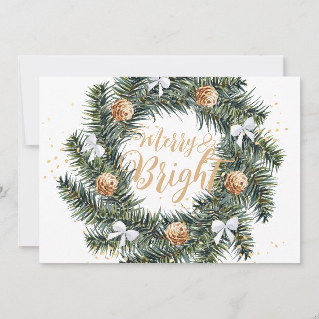 Festividades Cartão de Feriado de Férias de Natal feliz e Brilh (Frente)