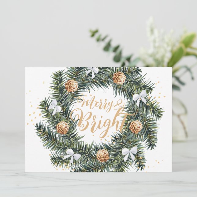 Festividades Cartão de Feriado de Férias de Natal feliz e Brilh (Em pé/Frente)