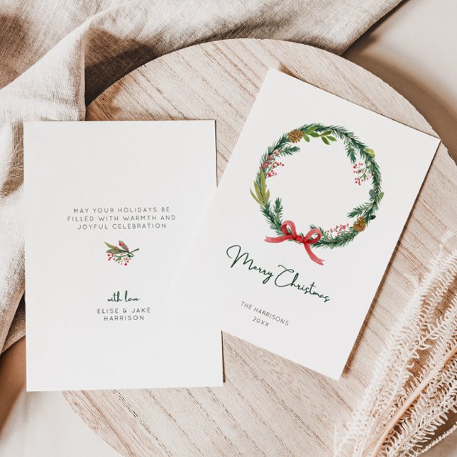 Festividades Cartão de Feriado de Ferro de Natal com Aquarela (Criador carregado)