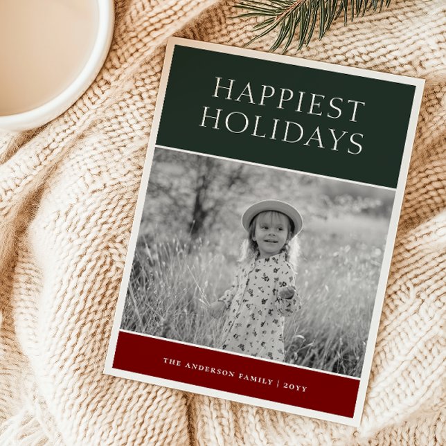 Festividades Cartão de Feriado de Foto Colorblock (Criador carregado)