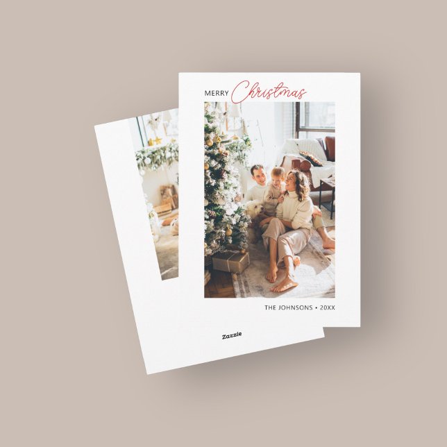 Festividades Cartão de Feriado de Foto com Script Retro Feliz N (Criador carregado)