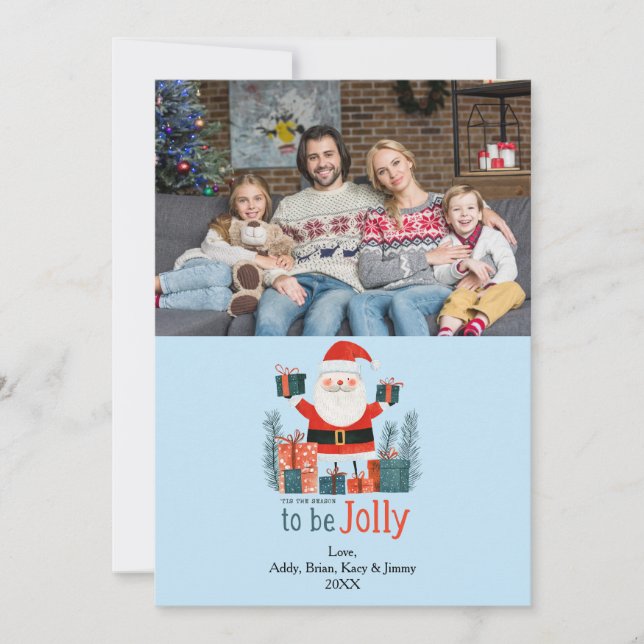 Festividades Cartão de Feriado de Foto da Família Bonita de Pap (Frente)