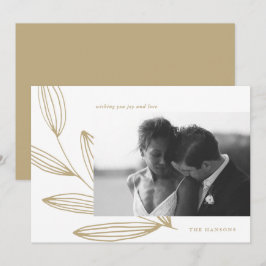 Festividades Cartão de Feriado de Foto de Proto Branco e Dourad