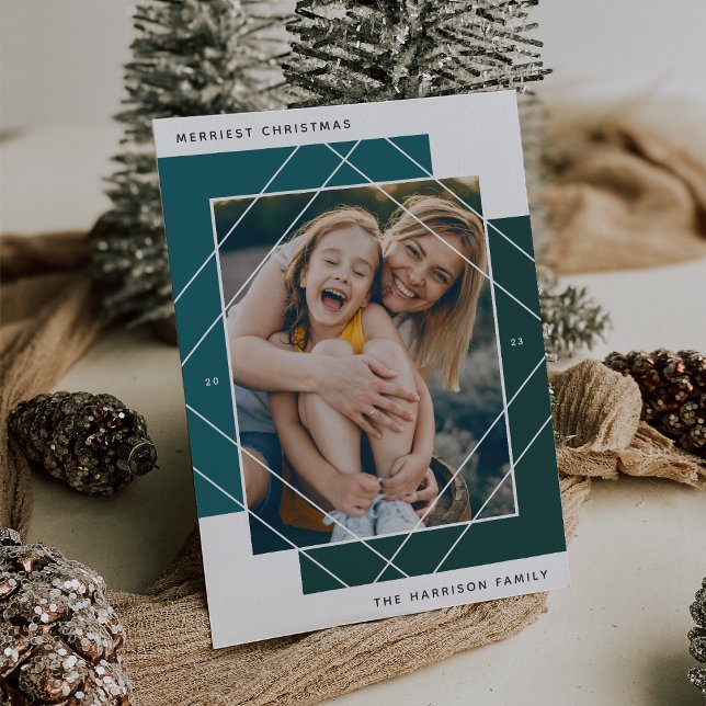 Festividades Cartão de Feriado de Foto Geo Colorblock (Criador carregado)