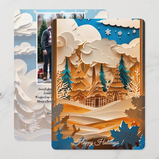 Festividades Cartão de Feriado de Foto Wonderland de inverno (Frente/Verso)