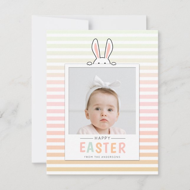 Festividades Cartão de Feriado de Fotografia de Bunny Ears do f (Frente)