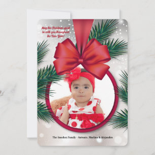 Festividades Cartão de Feriado de Fotografia de Frame Vermelho