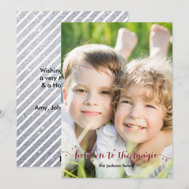 Festividades Cartão de Feriado de Fotografia de Poeira Magic (Frente/Verso)