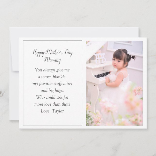 Festividades Cartão de Feriado de Fotografia do dia de as mães  (Frente)