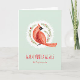 Festividades Cartão de Feriado de Inverno Dobrado Pintado