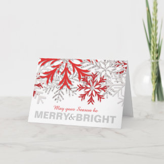 Festividades Cartão de Feriado de inverno Red Silver Snowflake