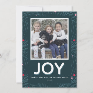 Festividades Cartão de Feriado de Joy Spruce Moderno Personaliz