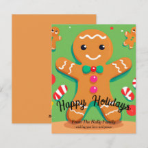 Cartão de Feriado de Natal do Gingerbird Man