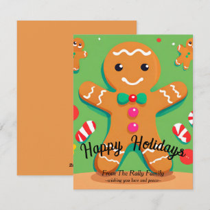 Festividades Cartão de Feriado de Natal do Gingerbird Man