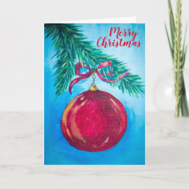 Festividades Cartão de Feriado de Ornamento Vermelho