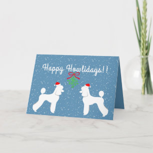 Festividades Cartão de Feriado de Poodle Personalizável (Puppy